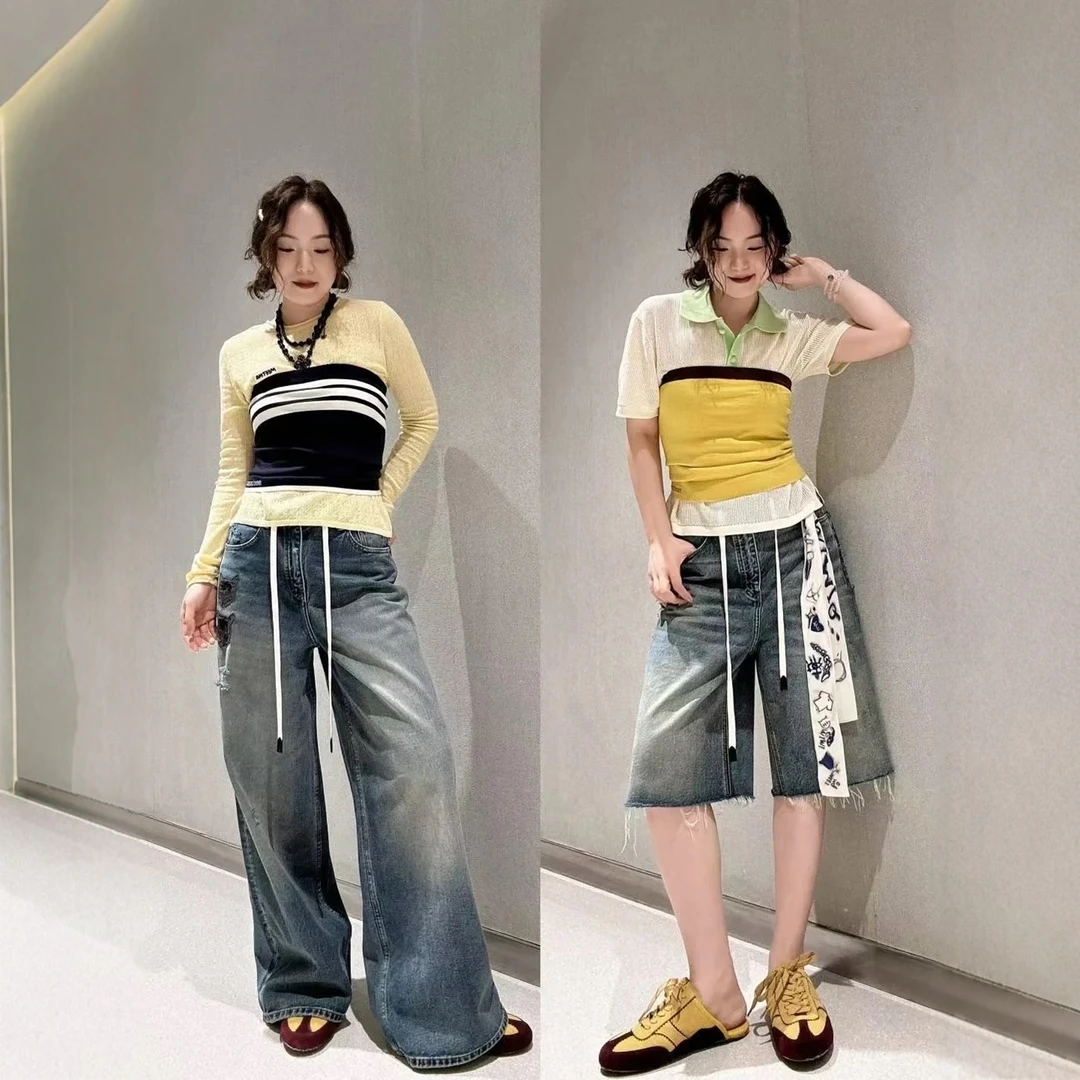 【彩色针织抹胸】25新款抹胸条纹叠穿层次感高端女装早秋针织上衣