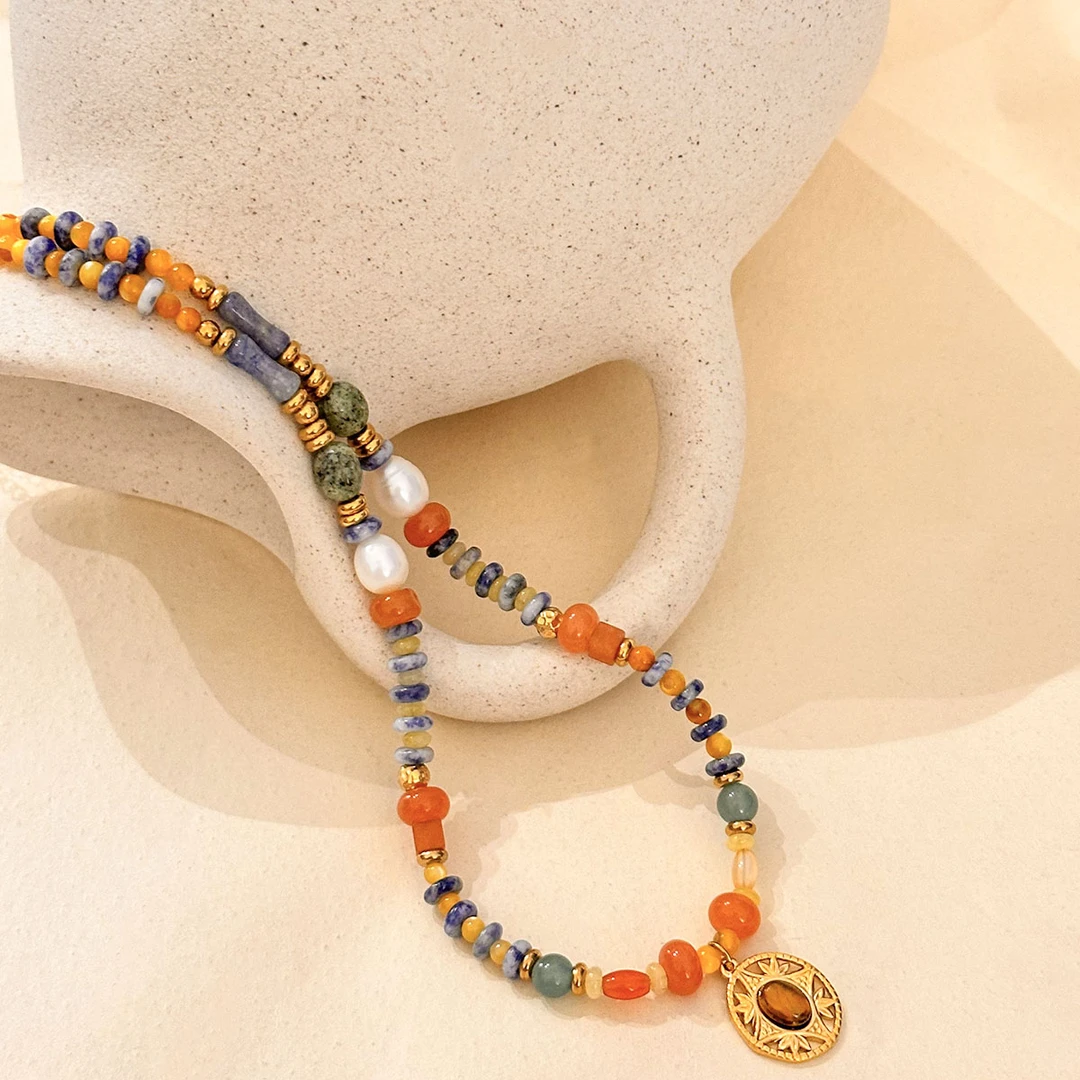 【莫奈花园】原创设计天然石淡水珍珠文艺气质轻奢项链