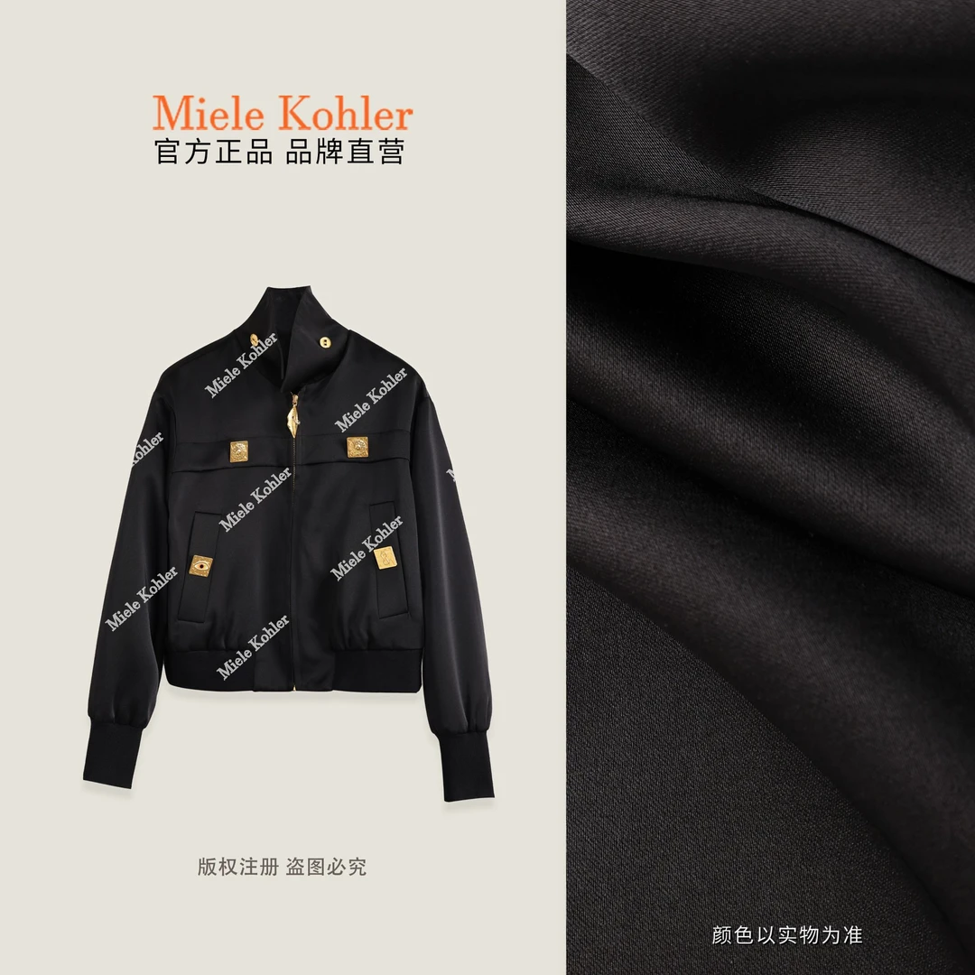 【时髦焦点】秋季复古金属装饰女夹克外套MKAQ81684【澳门小源同款】