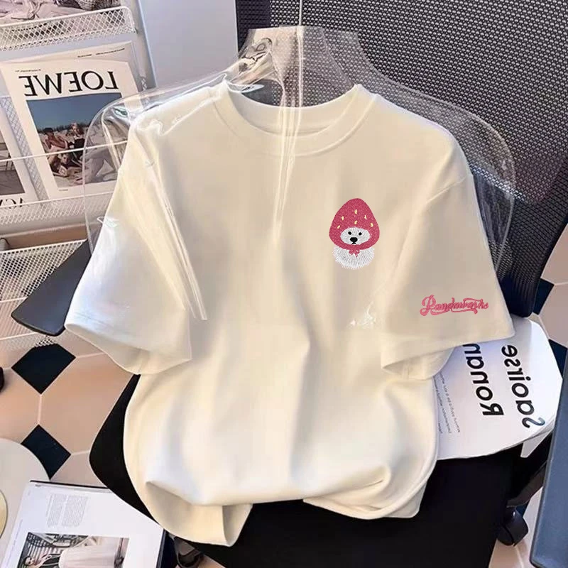 【6-1彩】2025纯棉男女同款纯棉T恤短袖t恤男女夏季ins潮牌潮