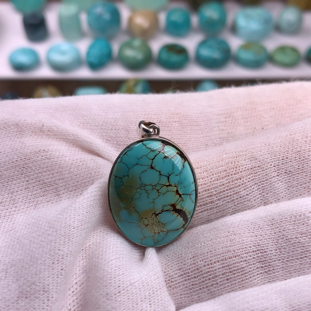 绿松石银S925镶嵌珠宝奇石