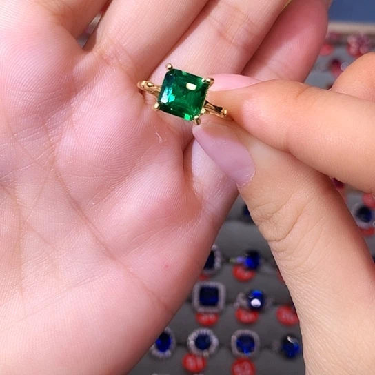 透辉石戒指银S925镶嵌