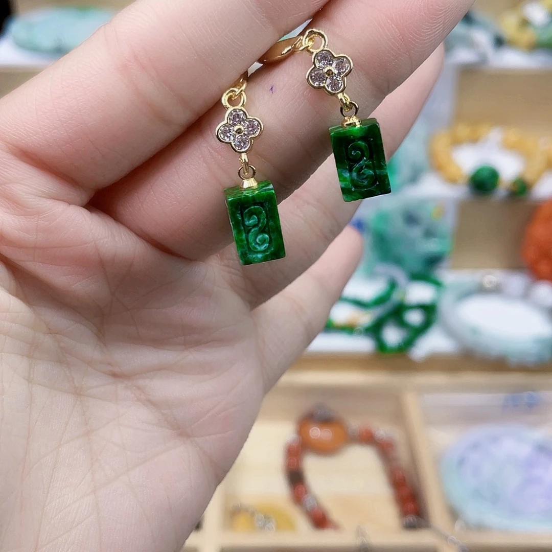 翡翠未镶嵌手链耳坠