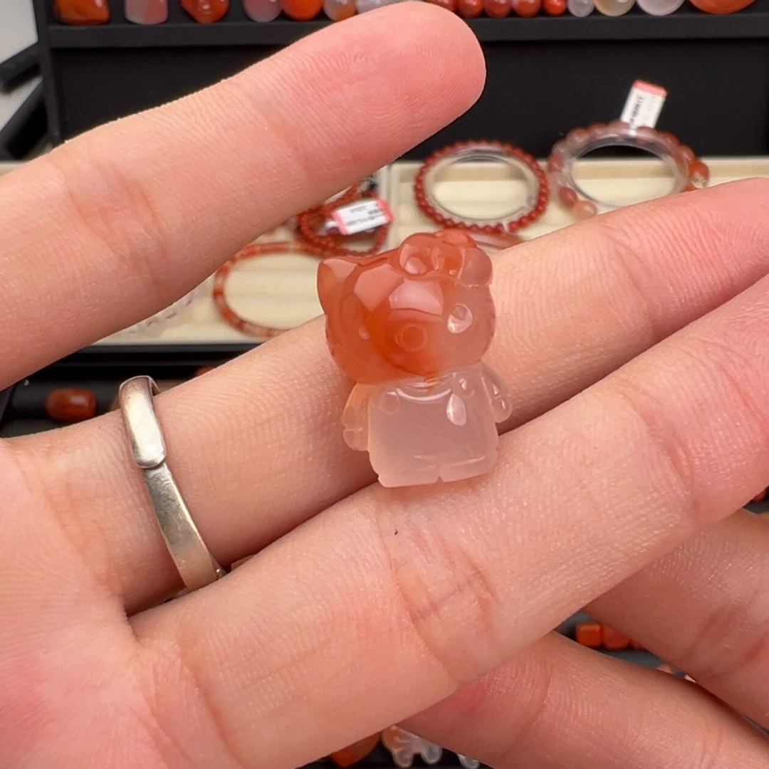 南红玛瑙未镶嵌川料kt猫