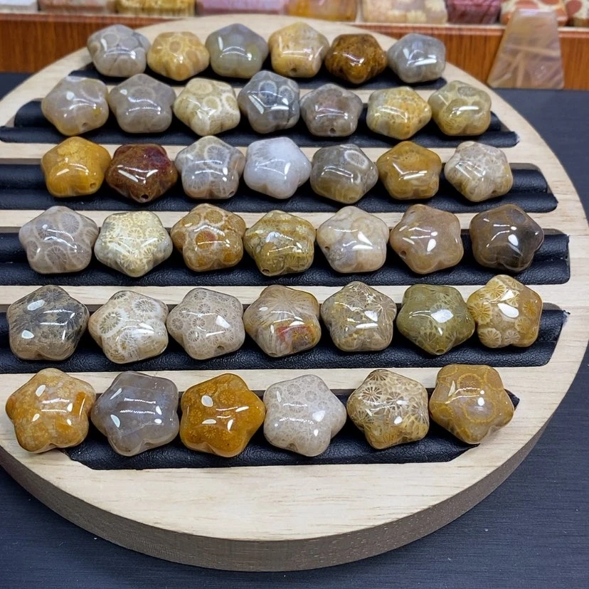 【闪购商品】硅化珊瑚（珊瑚玉）颈饰未镶嵌星星款10米1件