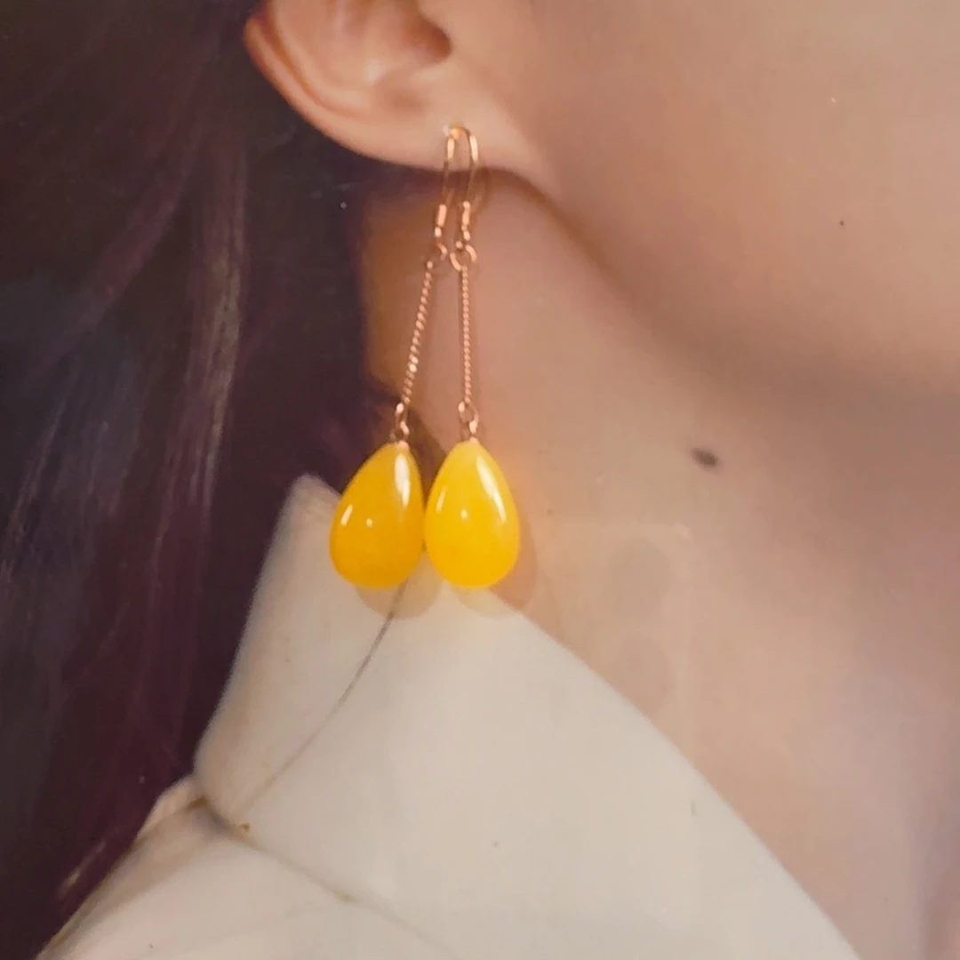 蜜蜡毛衣链未镶嵌?*心