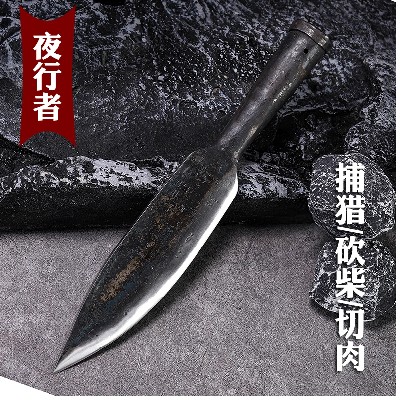 户外砍柴劈树布希曼生存刀剔骨切肉杀猪刀分割刀锋利耐用