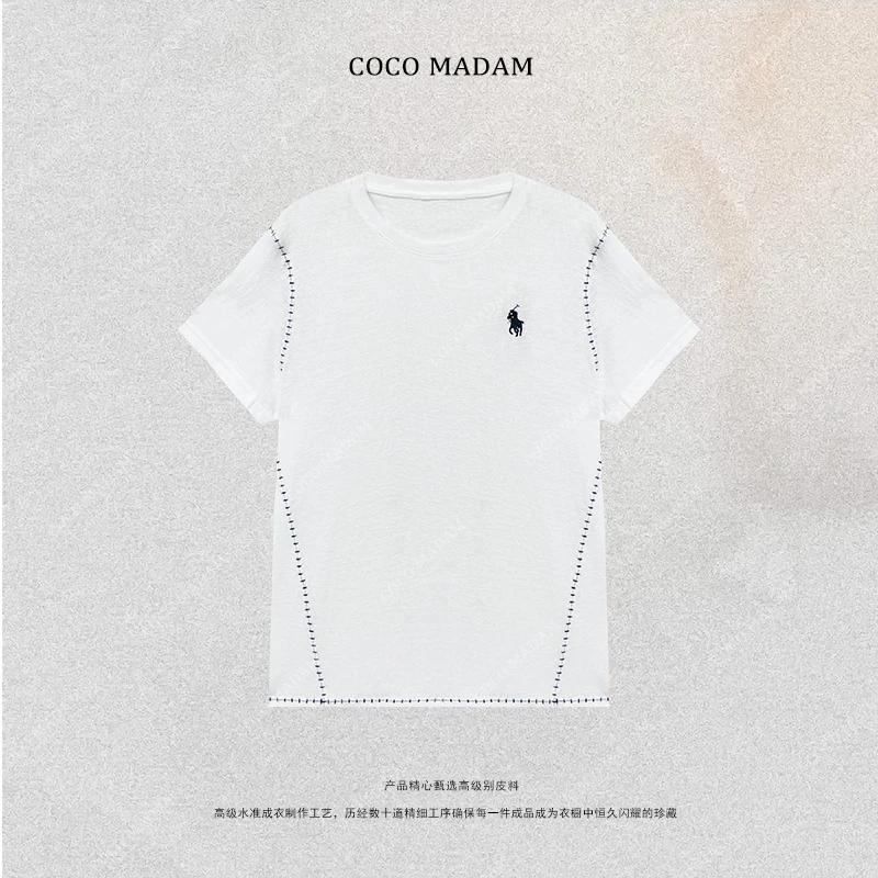 NIUNIU ·T-731 小马刺绣透气简约短袖T恤 小众设计上衣