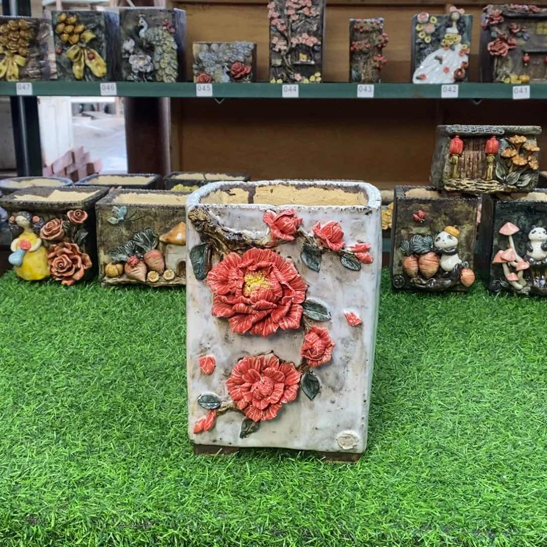 红陶青藤花器多肉花盆