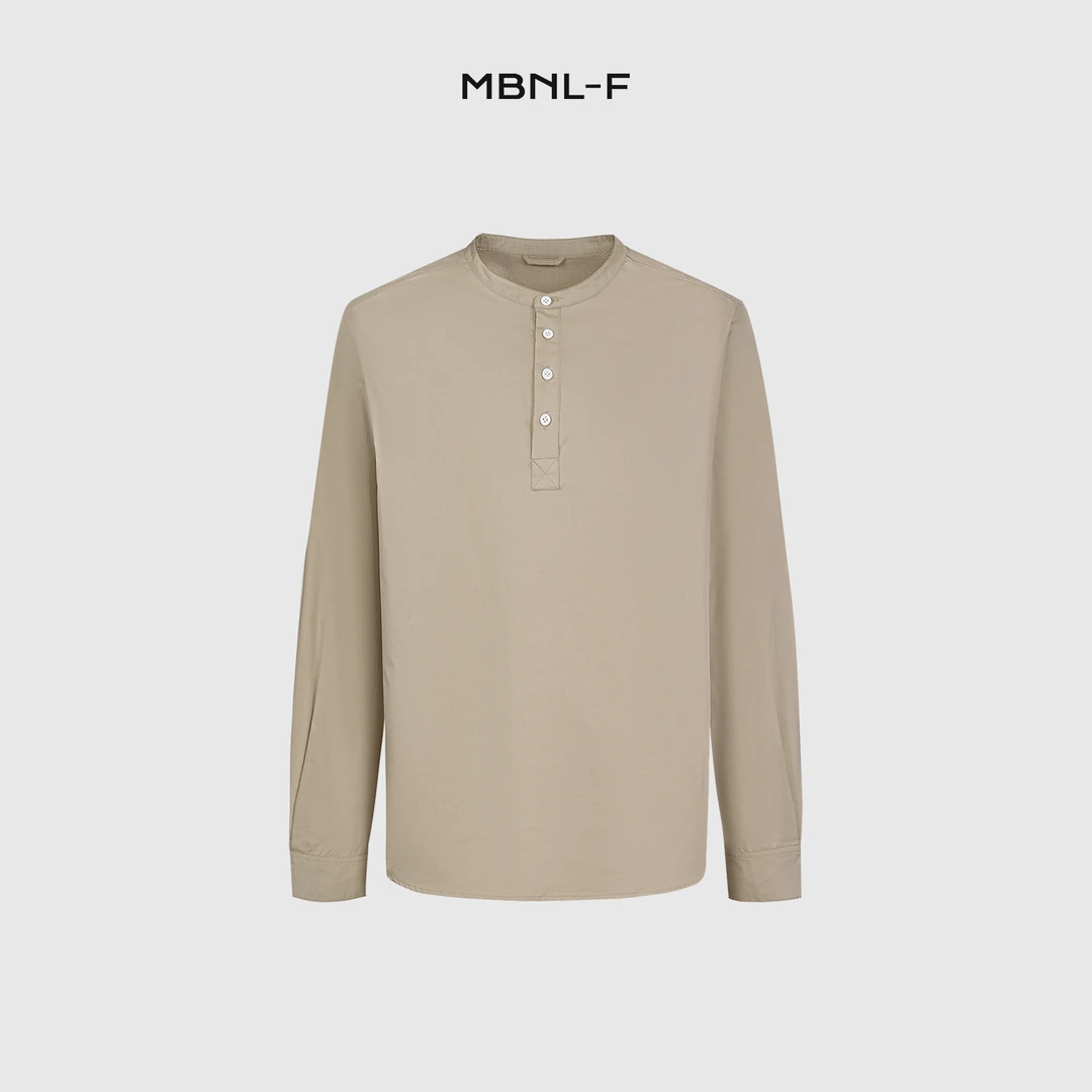 MBNL-F “亨利四粒扣” 24F/W秦磊Q 秋冬休闲长袖套头衬衫 LL-1005