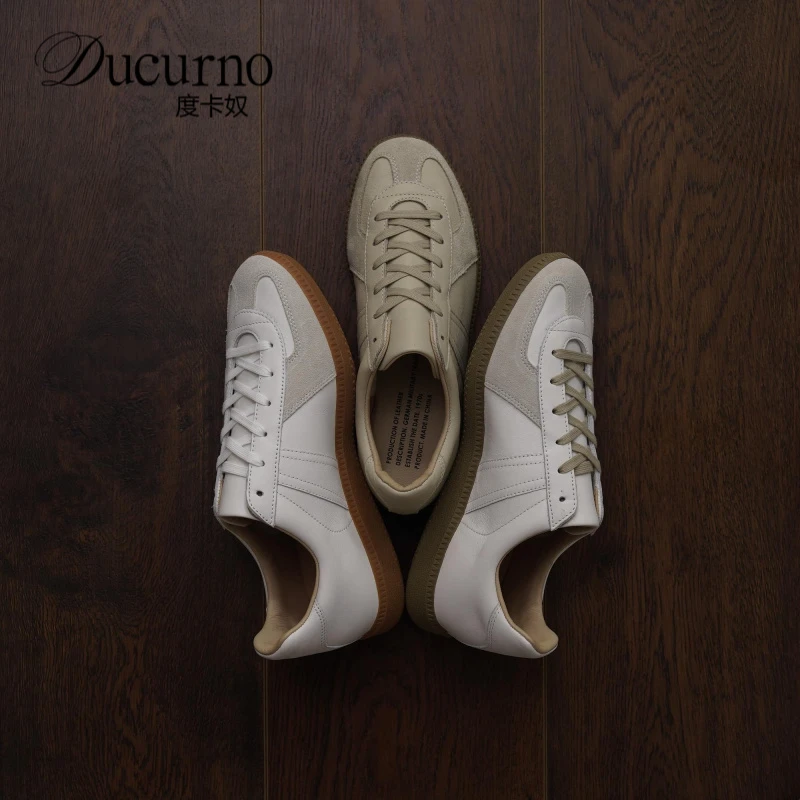 度卡奴日系复古德训柔软吸汗男女增高休闲皮鞋潮流网红休闲鞋男
