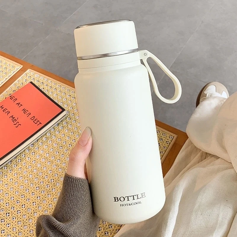 简约大容量保冷保温杯女新款带盖滤网泡茶办公室不锈钢水杯子男生