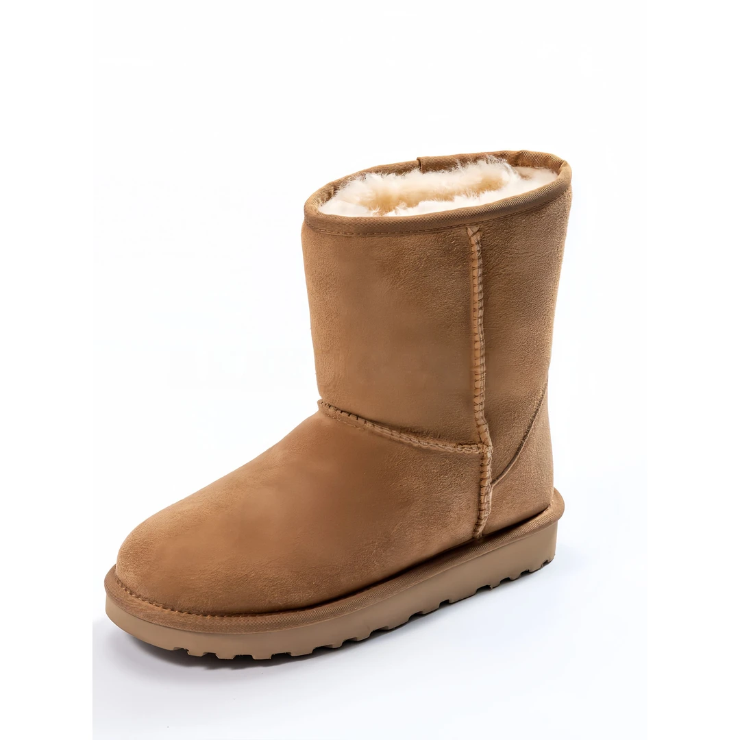 【薄厚底5825中筒靴】冬季经典5825中筒靴皮毛一体雪地靴可下翻两穿