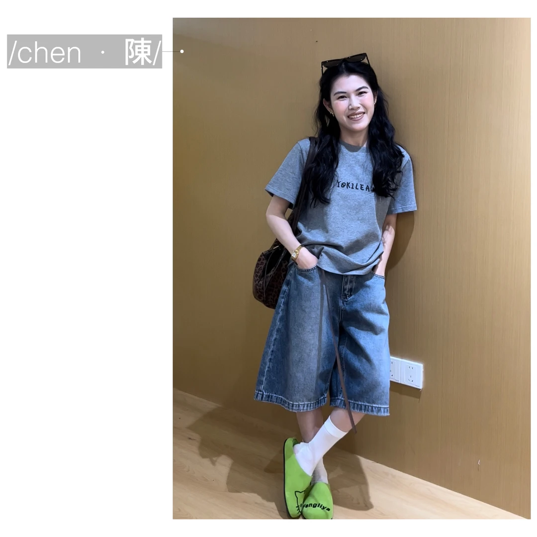 chen·陳春夏【独特设计】后卡通印花T恤