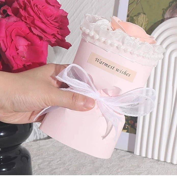 02-70 22*10.5cm珍珠款教师节花束礼盒 亚克力精装礼盒