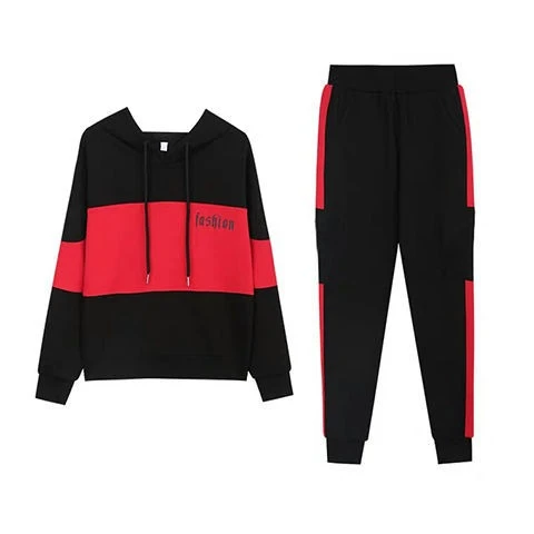 720#2025秋装 跑步运动套装女休闲韩版宽松连帽卫衣大码两件套