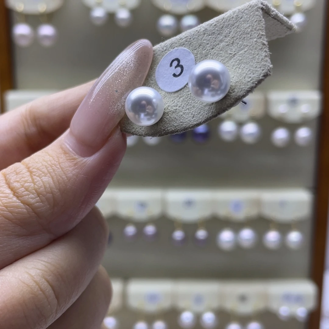 淡水珍珠耳饰银S925镶嵌