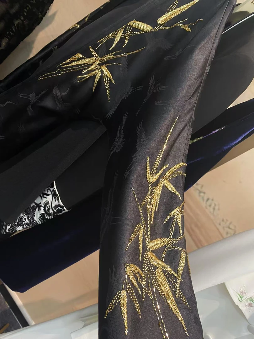 【浩浩高定】[国风]手绣黑金外套高级定制KEL0888