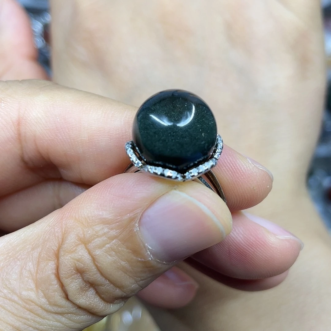 【闪购商品】银S925镶嵌珠宝半成品水晶戒指