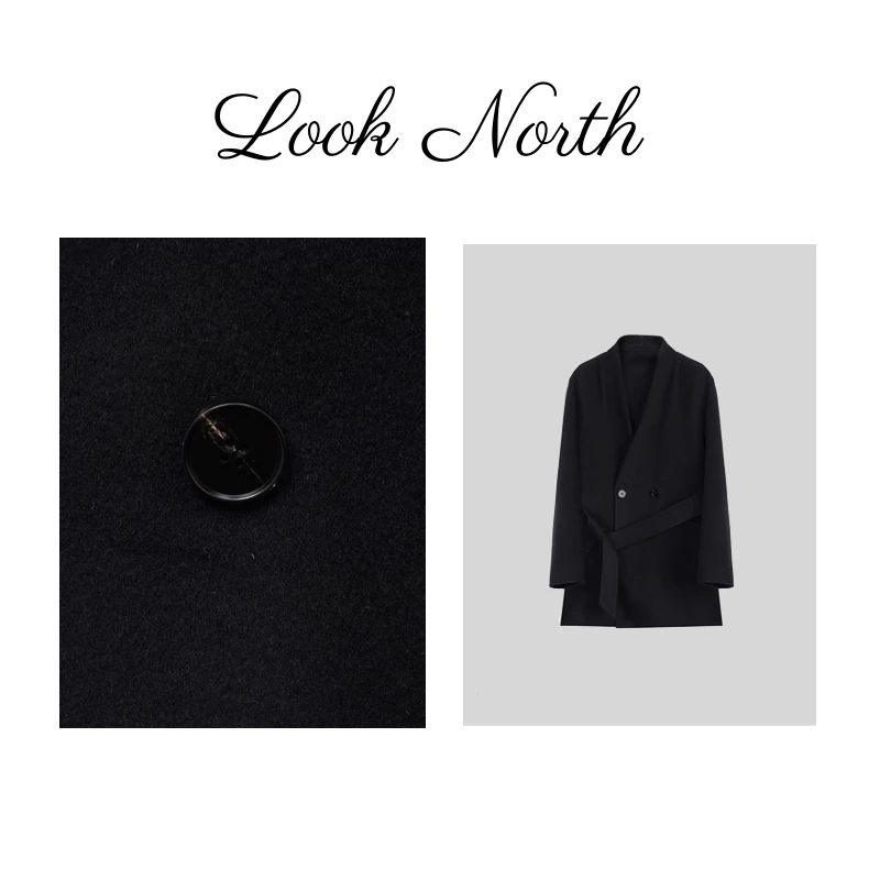 Look North【温暖壁炉】秋季新款中长款毛呢简约气质外套1297