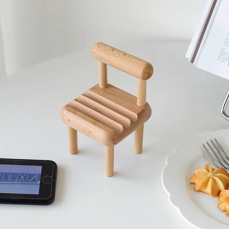 实木小椅子手机支架JMSJJ-04