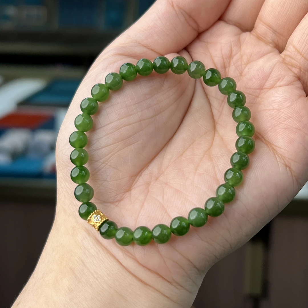 【品质宇哥】S925银和田玉碧玉手串