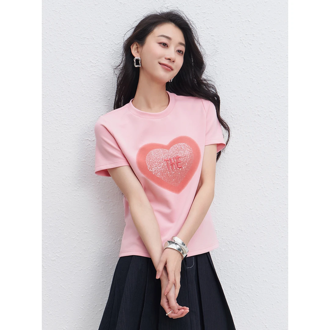 【初依专属】EVA OUXIU/伊华欧秀短袖t恤ZS-E-52-27075-YL