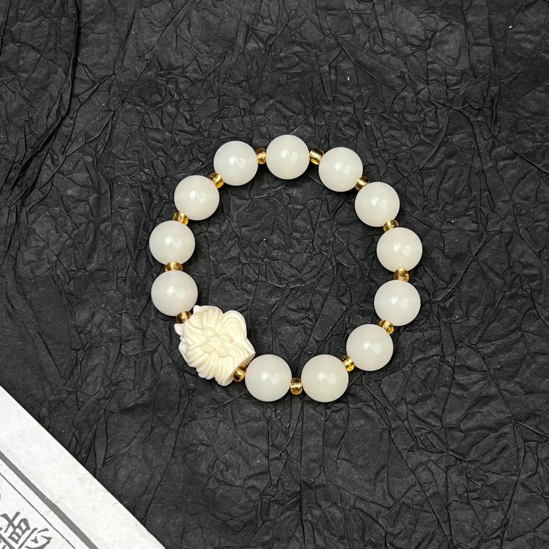 S0113 白玉菩提狐狸单圈手串 无礼盒