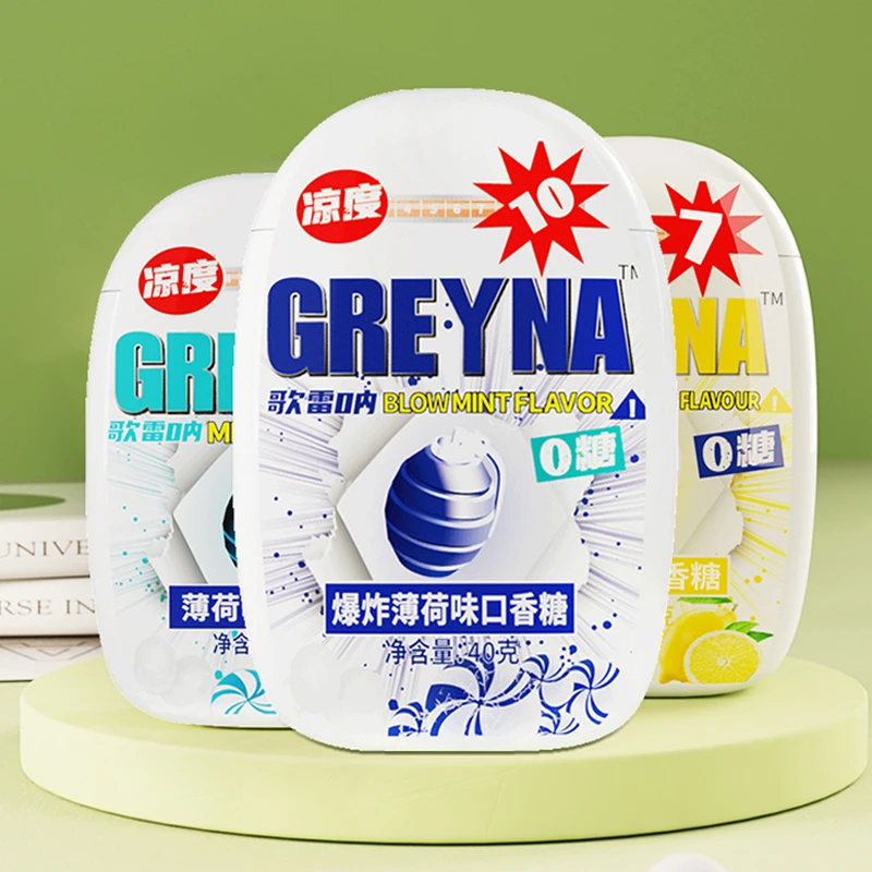 GREYNA歌雷呐十级薄荷糖开车犯困提醒神无糖口香糖爆凉薄荷糖瓶装