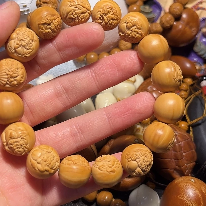 橄榄核手串/手链猴头浮雕钟馗
