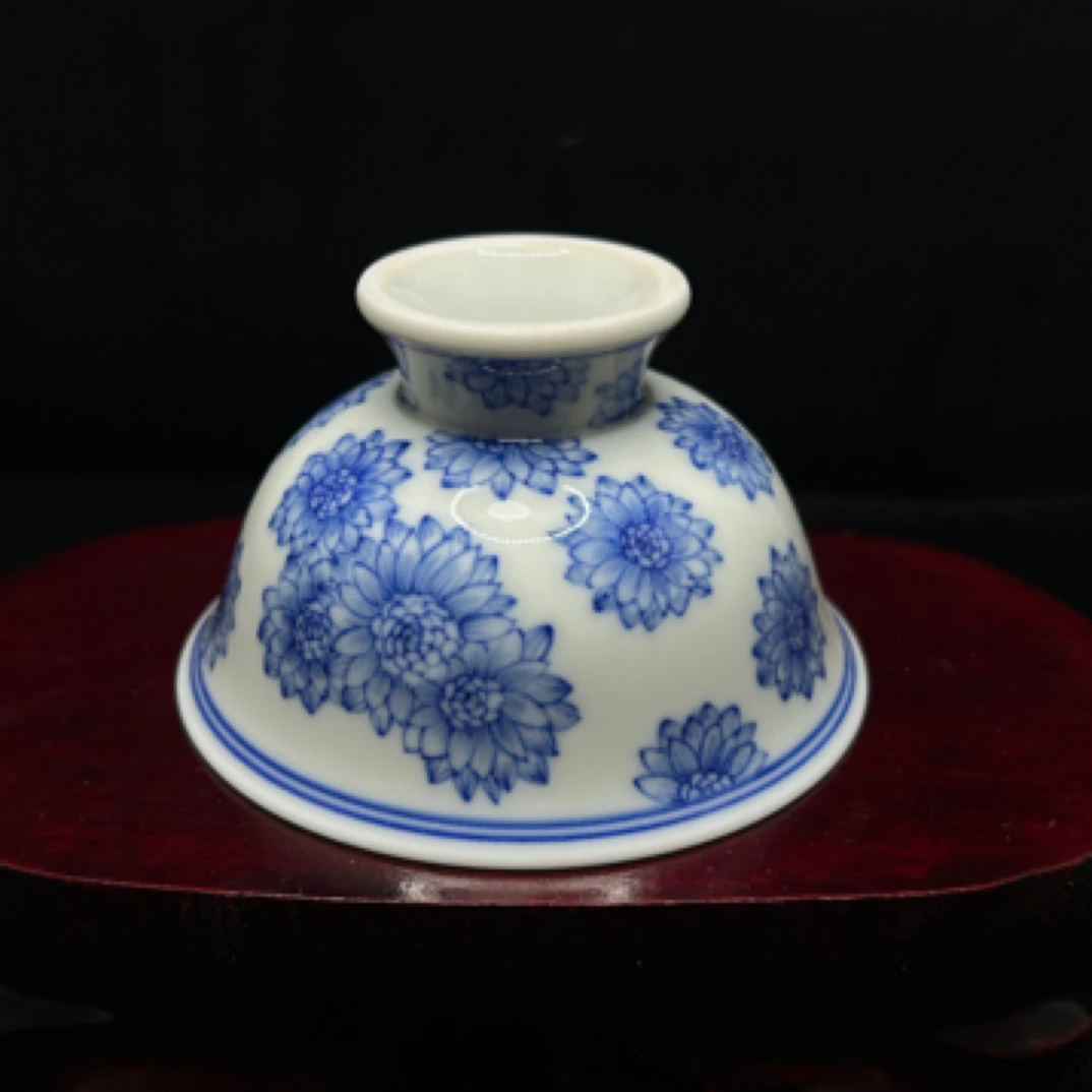 手工手绘雏菊高足杯