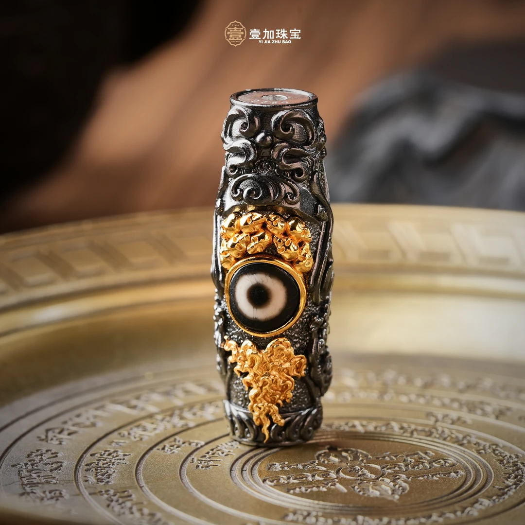 壹加安琪 | 银镶二眼玛瑙项链多样性发货发其一