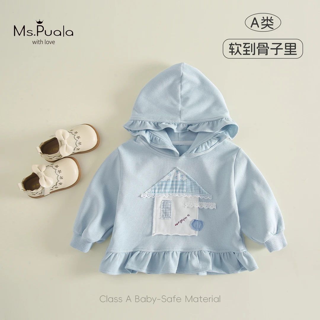 【Ms.Puala梦幻屋】小童装卫衣婴幼童秋季连帽套头上衣卡通立体贴片