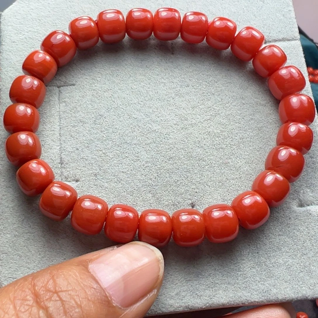 南红玛瑙天然原矿老型珠手串未镶嵌