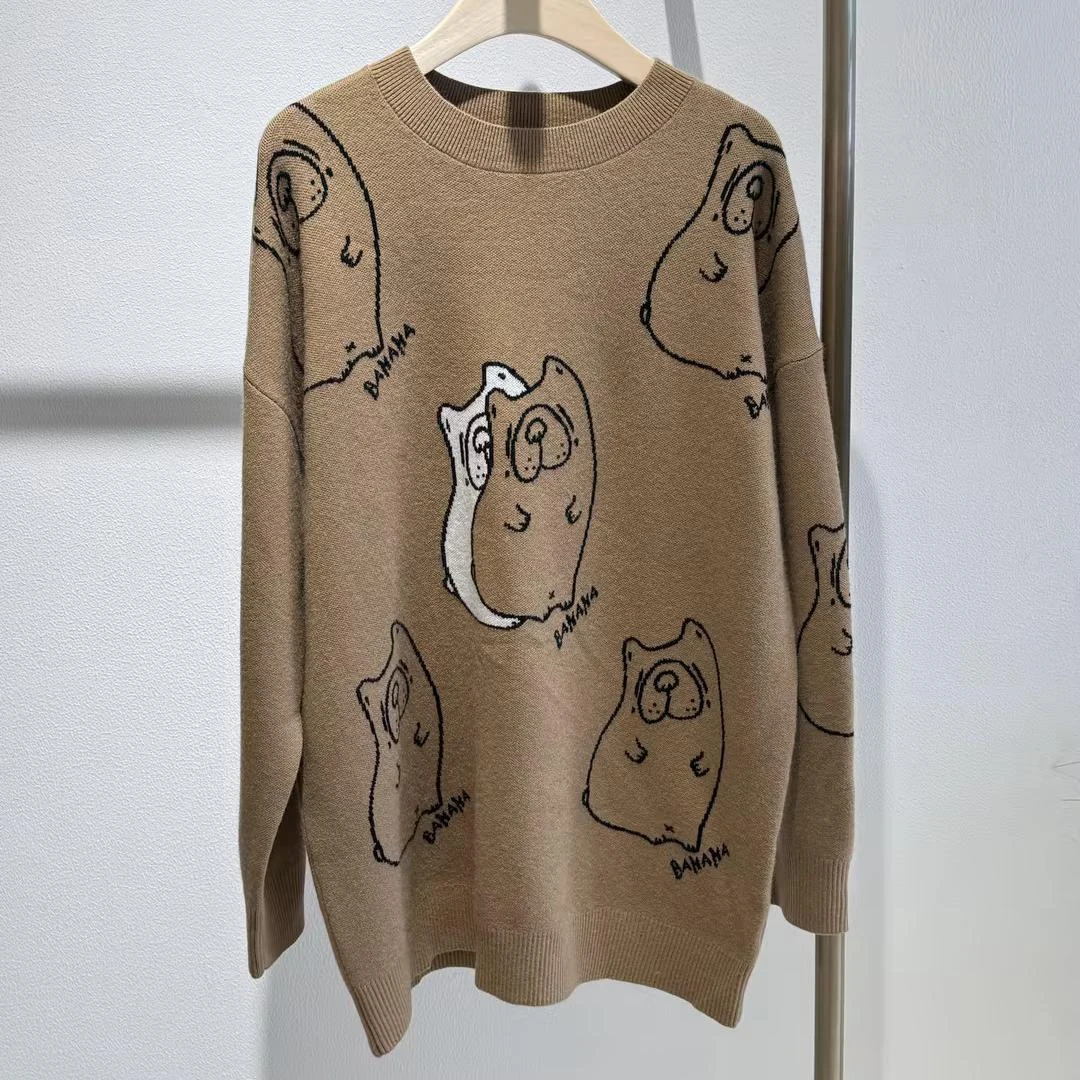 朵以2024商场同款正品时尚百搭宽松套头毛衣上衣39DD539072