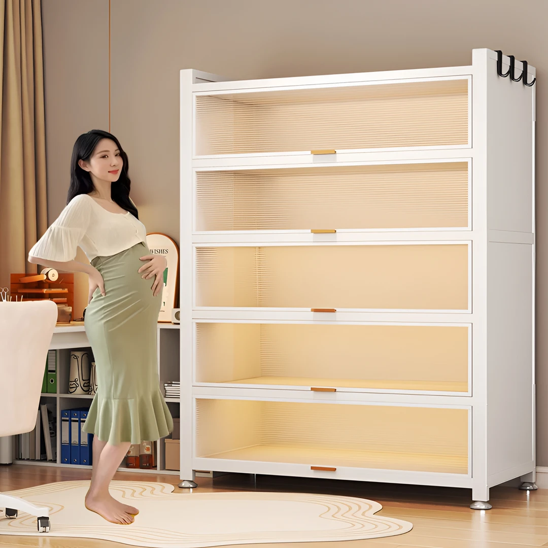 【妈咪必备】家用钢制书柜儿童防尘多层书架置物架客厅落地储物柜