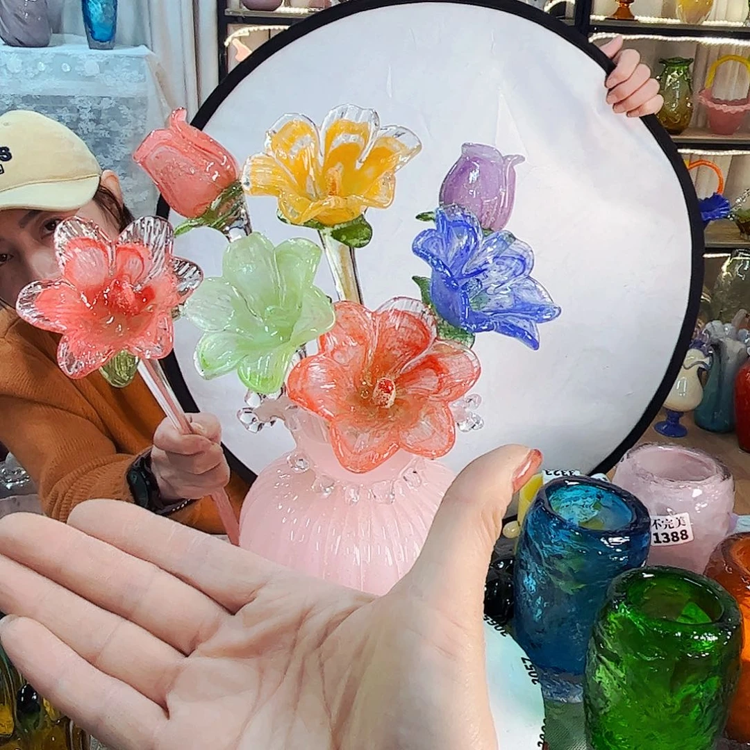 *****7朵夜光花 家悦琉璃工艺品