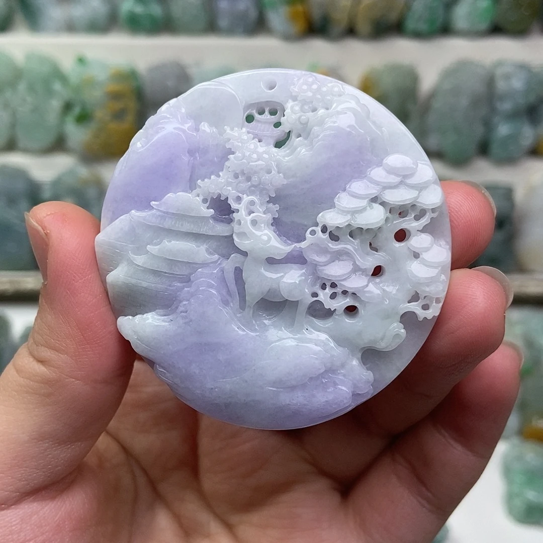 翡翠未镶嵌吊坠(赠链)