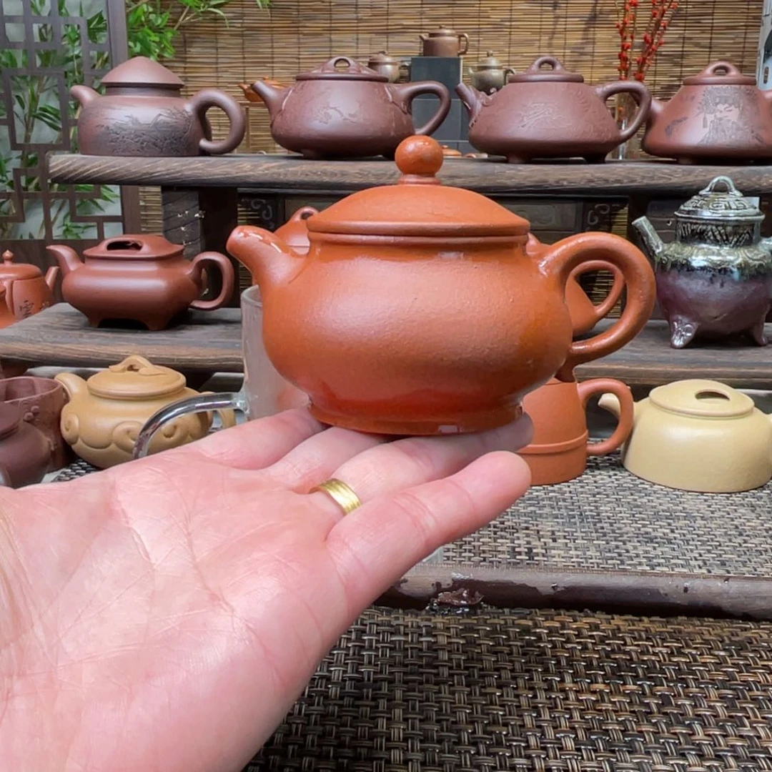 紫砂茶壶宜兴原矿紫砂手工制120