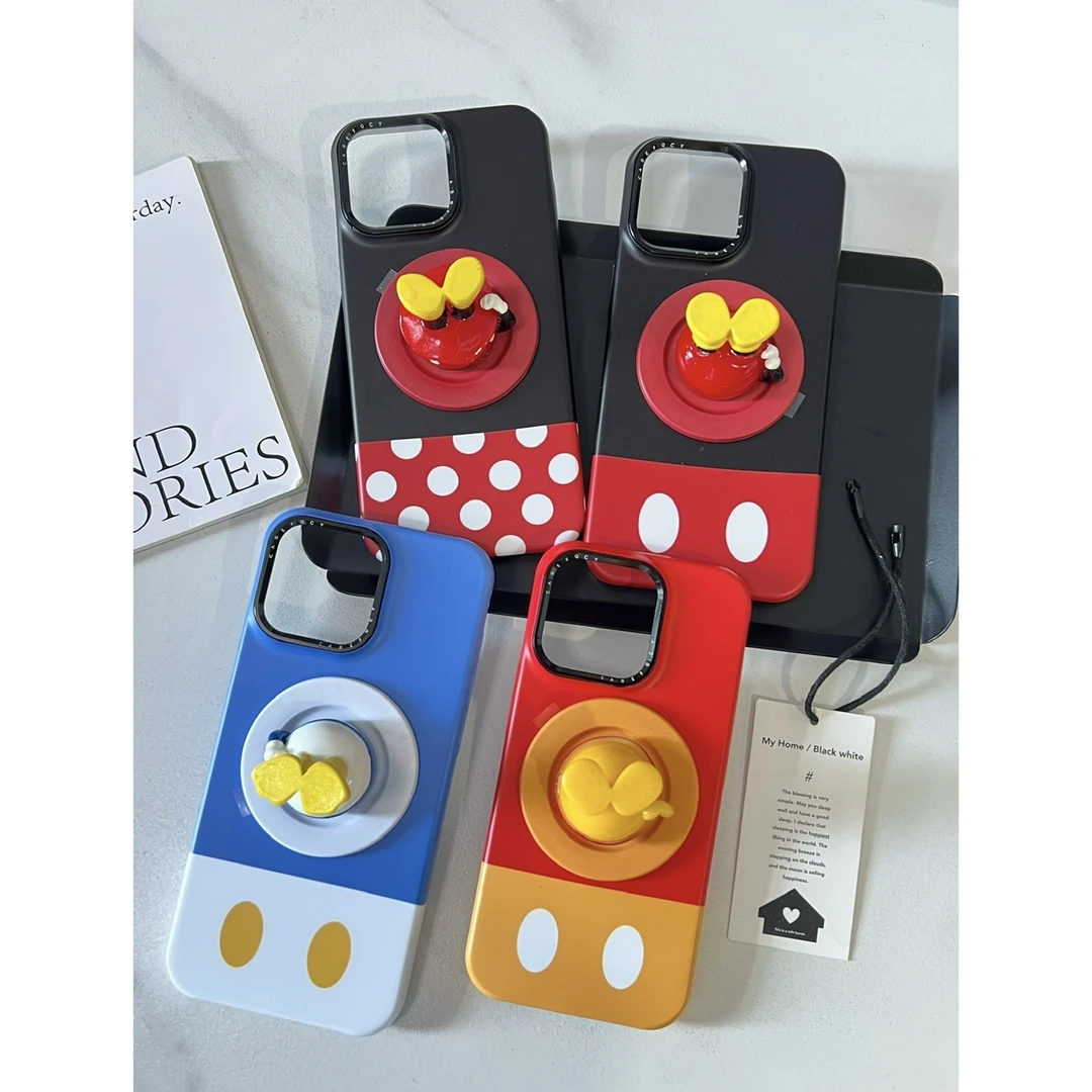 苹果/华为菲林磁吸卡通米奇轻薄支架适用苹果手机壳iPhone16硬