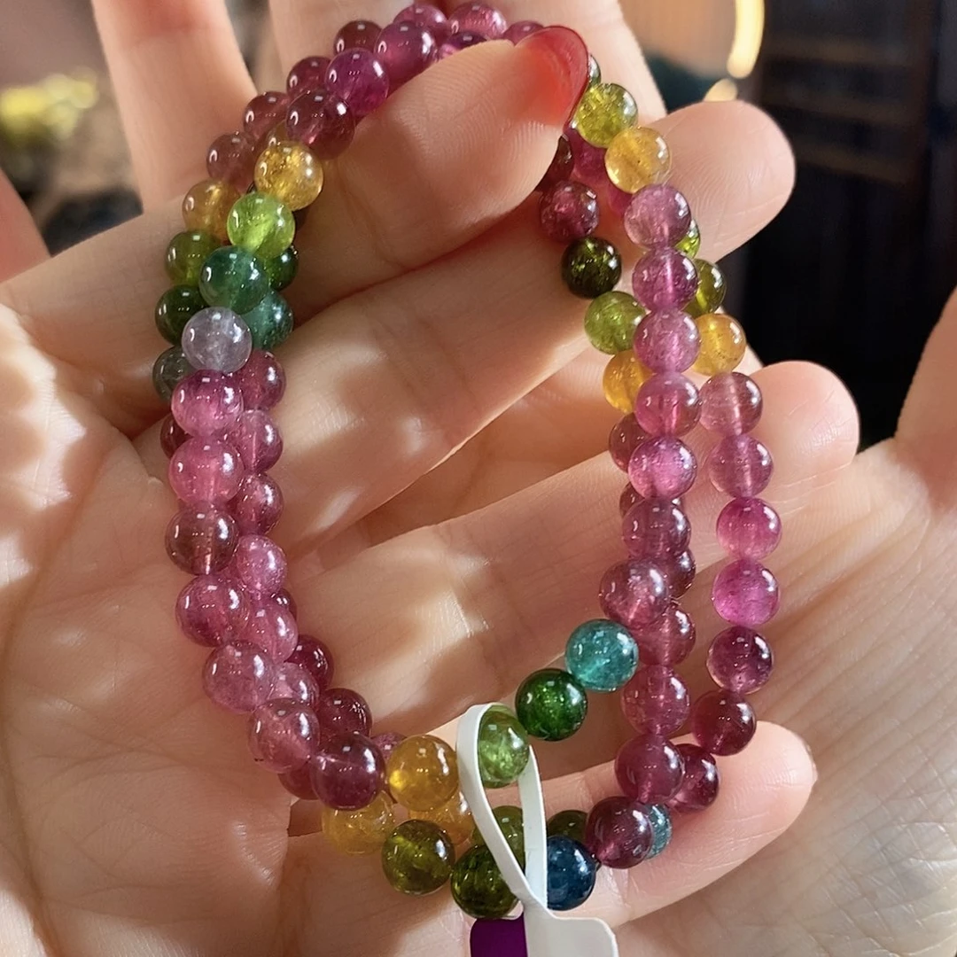 碧玺手链未镶嵌G2642三圈颜色微差