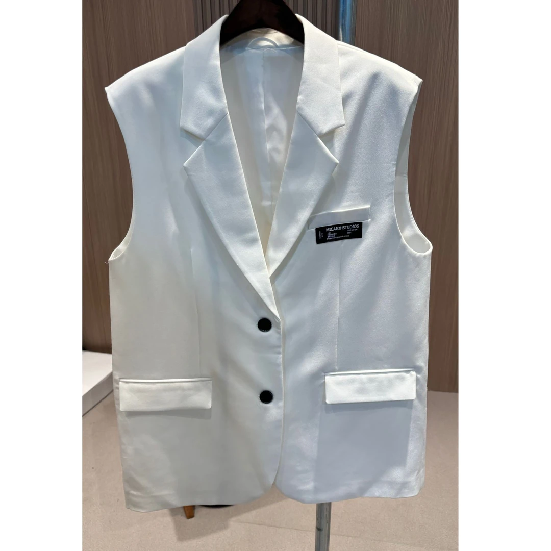 YOSILNNA/悦诗娜马甲气质白色轻奢时尚休闲夏季马夹无袖