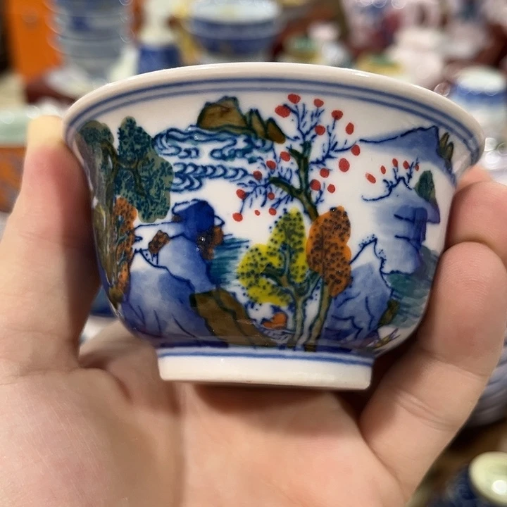 摆件//////景德镇陶瓷杯子。红。