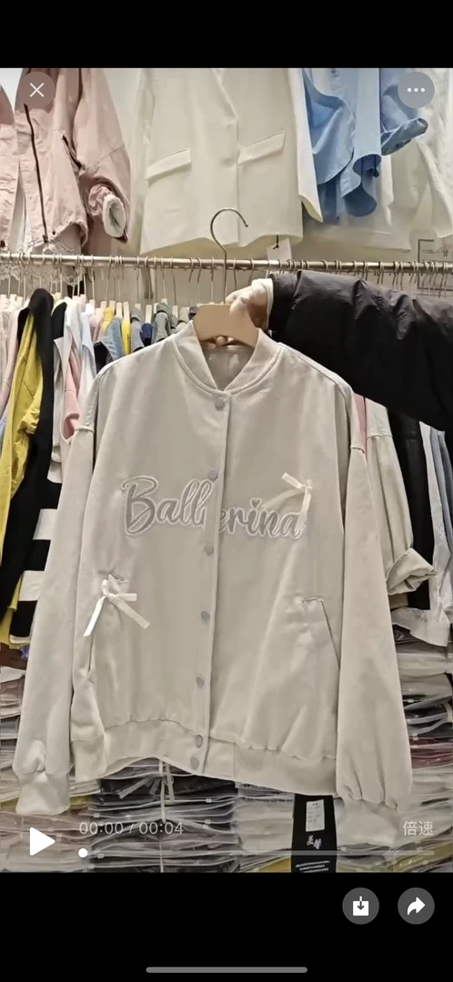 蝴蝶结刺绣棒球服春季宽松休闲百搭夹克外套上衣