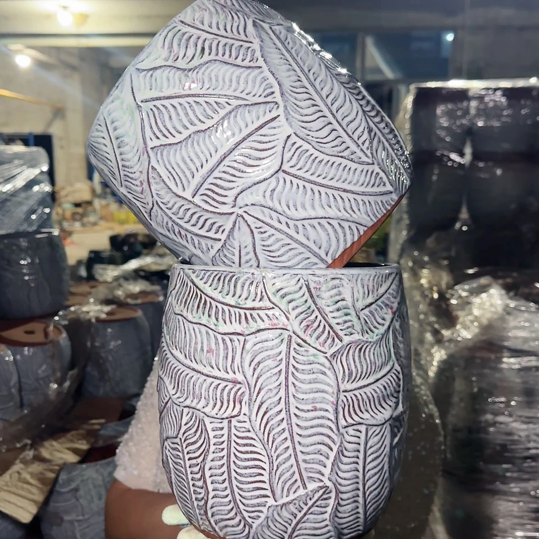 紫砂花盆高21口18