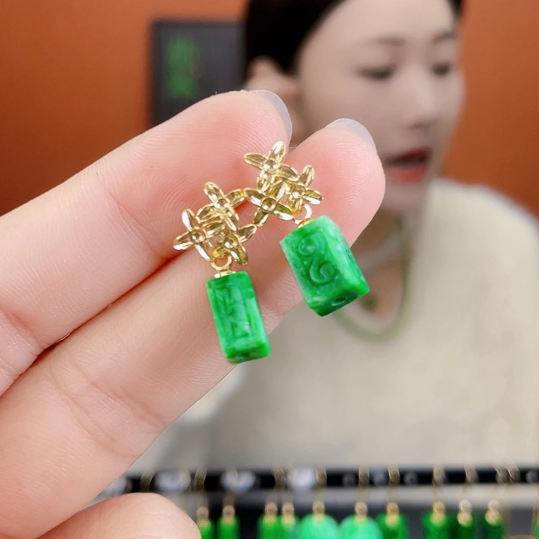 翡翠未镶嵌耳饰饰品