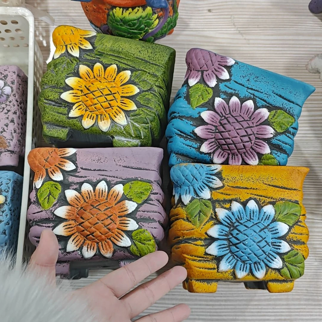 红陶吸水透气的白陶花盆凑满12发货