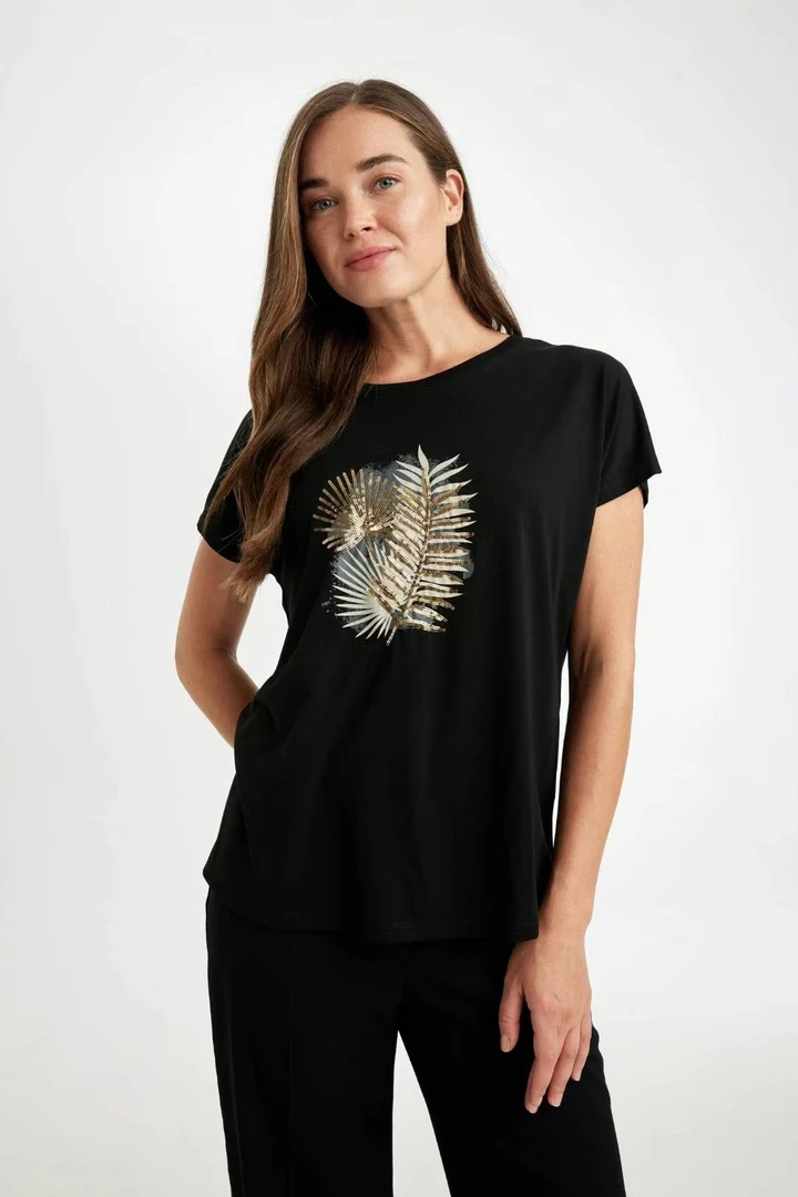 舒适夏季弹力街头风宽松女士无弹力高腰印花时尚休闲