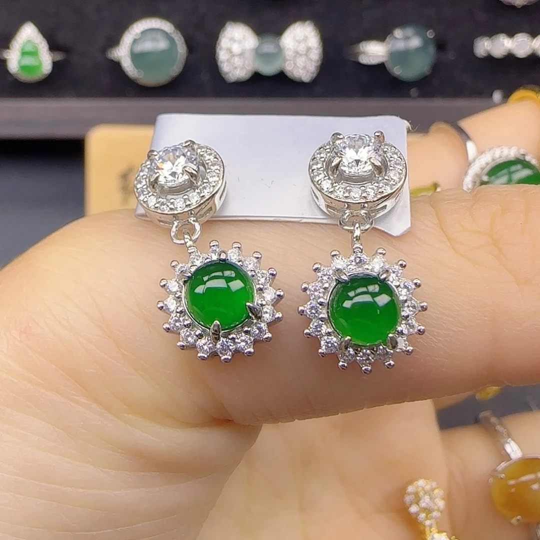 银S925镶嵌戒指翡翠