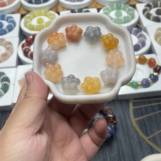 石英质玉（非洲翠）合金个性简约大方时尚